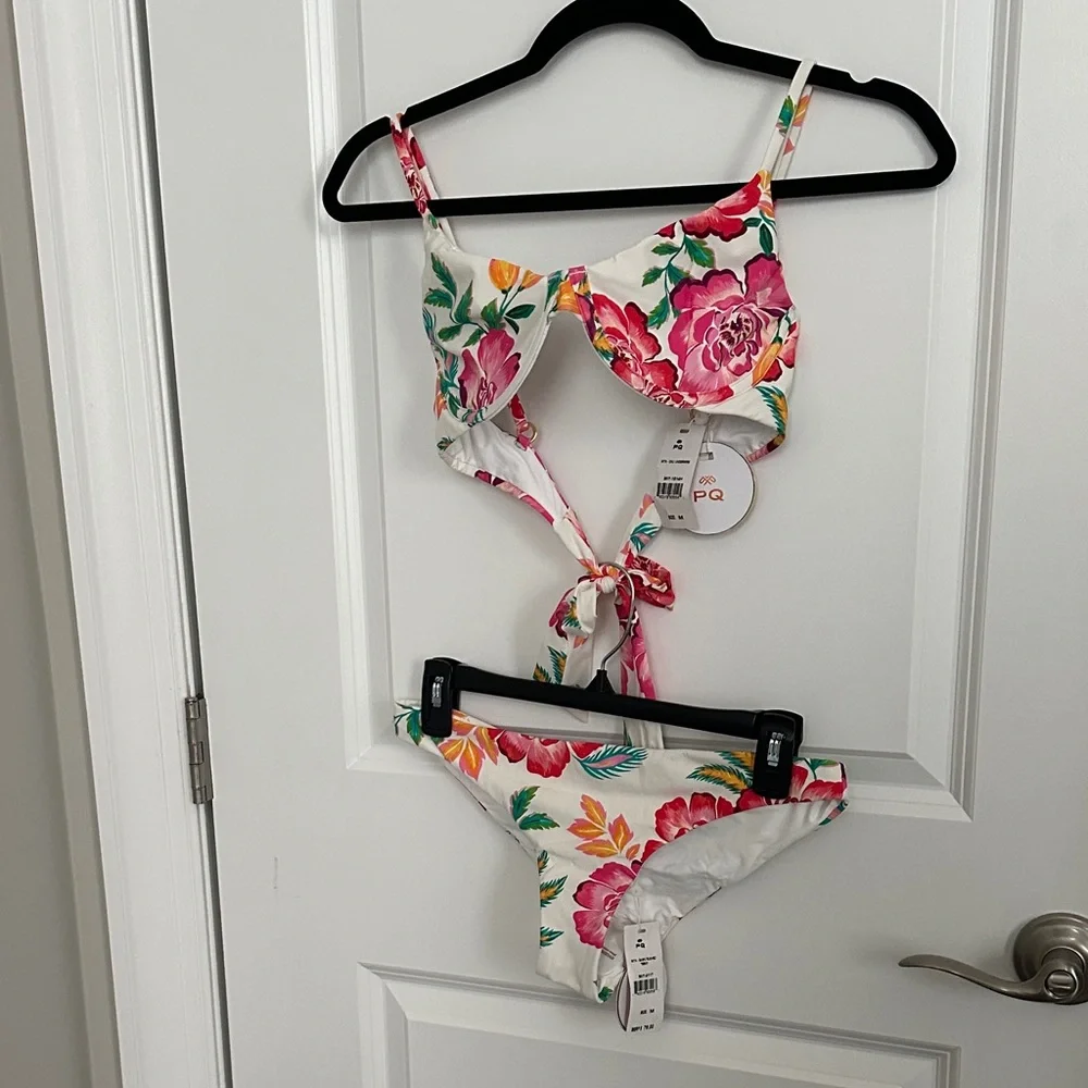PQ Swim Floral Bikini Set - Pink and Green Mita - Picture 7 of 12